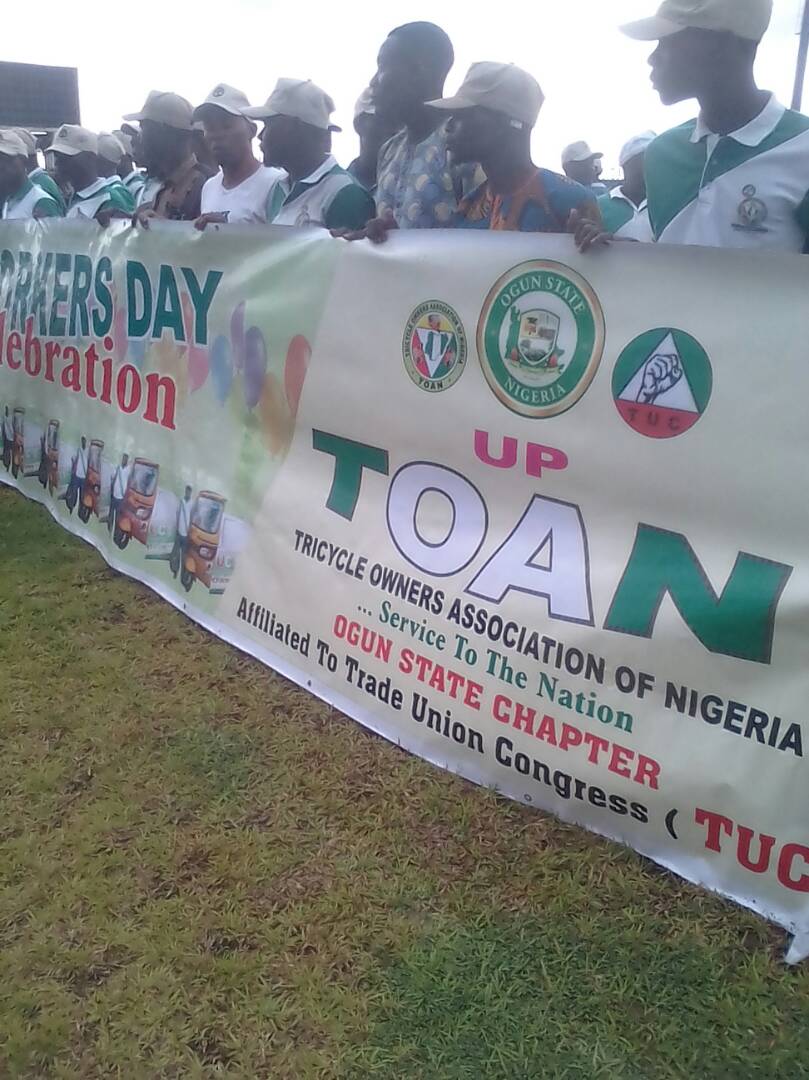 Ogun TOAN flies high on Workers’ Day, tasks Amosun on revenue